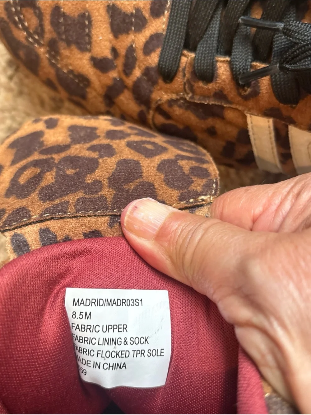 Steve Madden Leopard-Print Sneakers with White Stripes and Pink Lining